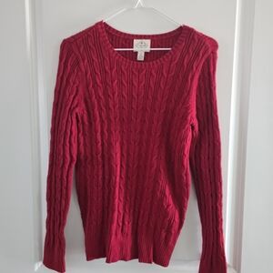 St. John's Bay Red Cable Knit Crew Neck Sweater